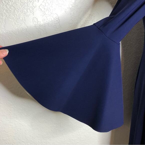 Chiara Boni dark blue oversized bell sleeve boatneck dress size 48 or Large - Picture 5 of 15